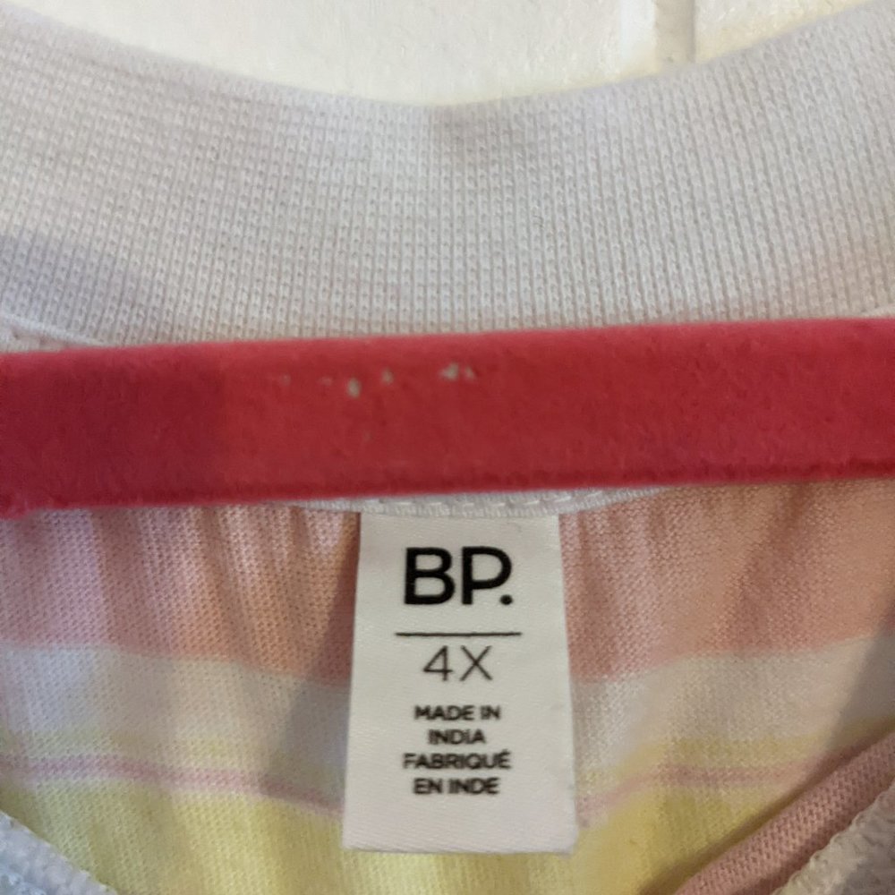 For Katherine - BP Pink, Yellow, White Striped Oversized Dress, size 4x